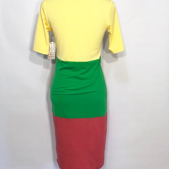 LuLaRoe Julia block tri color knit dress NWT - Picture 3 of 7